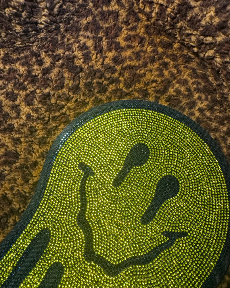 Bedazzled Melting Smiley Face Cropped Lounger - Image 2
