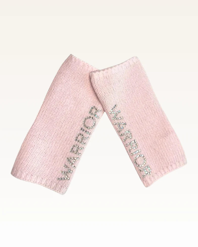 Bedazzled Warrior Short Fingerless Cashmere Gloves by Carolyn Rowan - Image 3