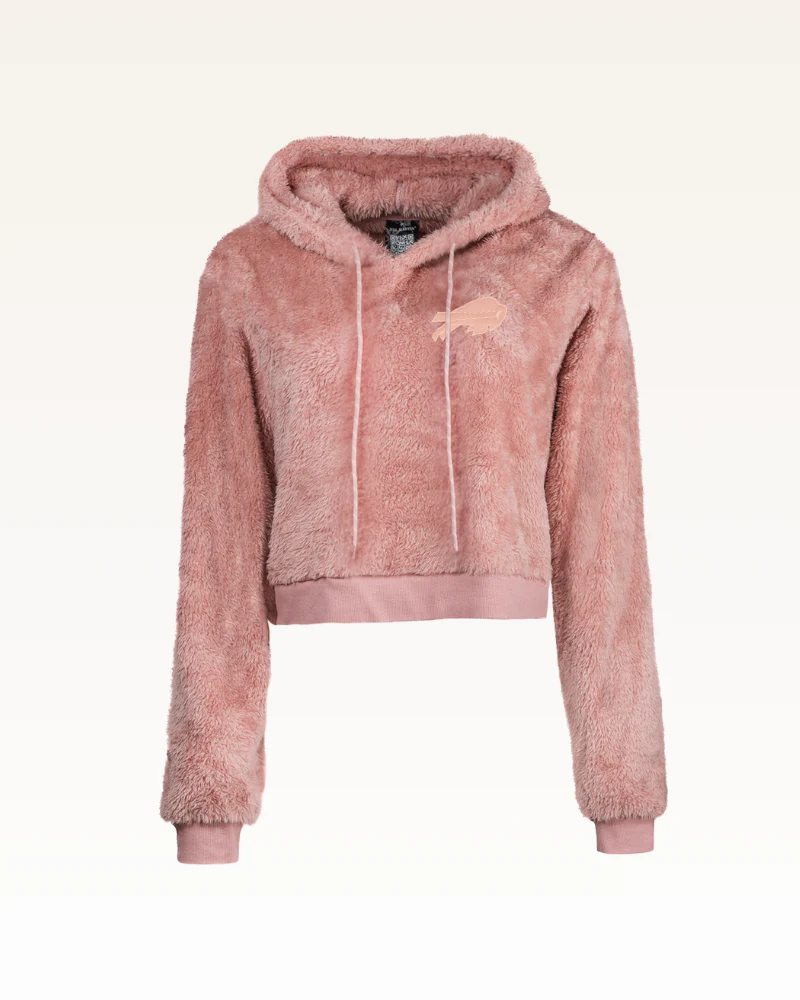 Buffalo Bills Pink Tonal Cropped Sherpa Hoodie - Image 4