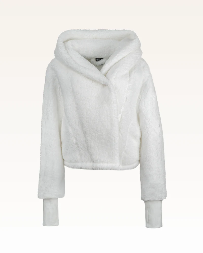 Classic Cropped Sherpa Lounger Jacket - Image 8