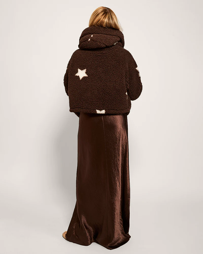 Classic Cropped Sherpa Lounger Jacket - Image 4