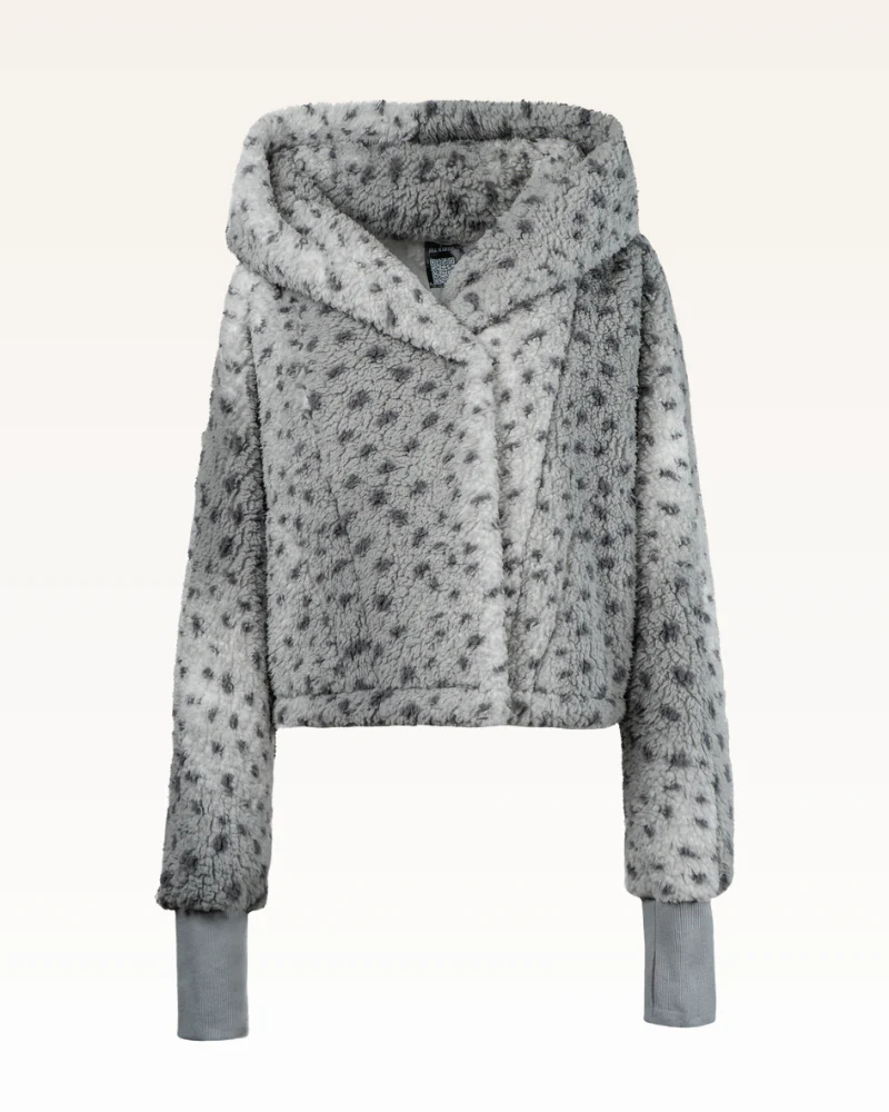 Classic Cropped Sherpa Lounger Jacket - Image 10