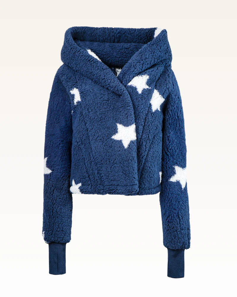 Classic Cropped Sherpa Lounger Jacket - Image 8