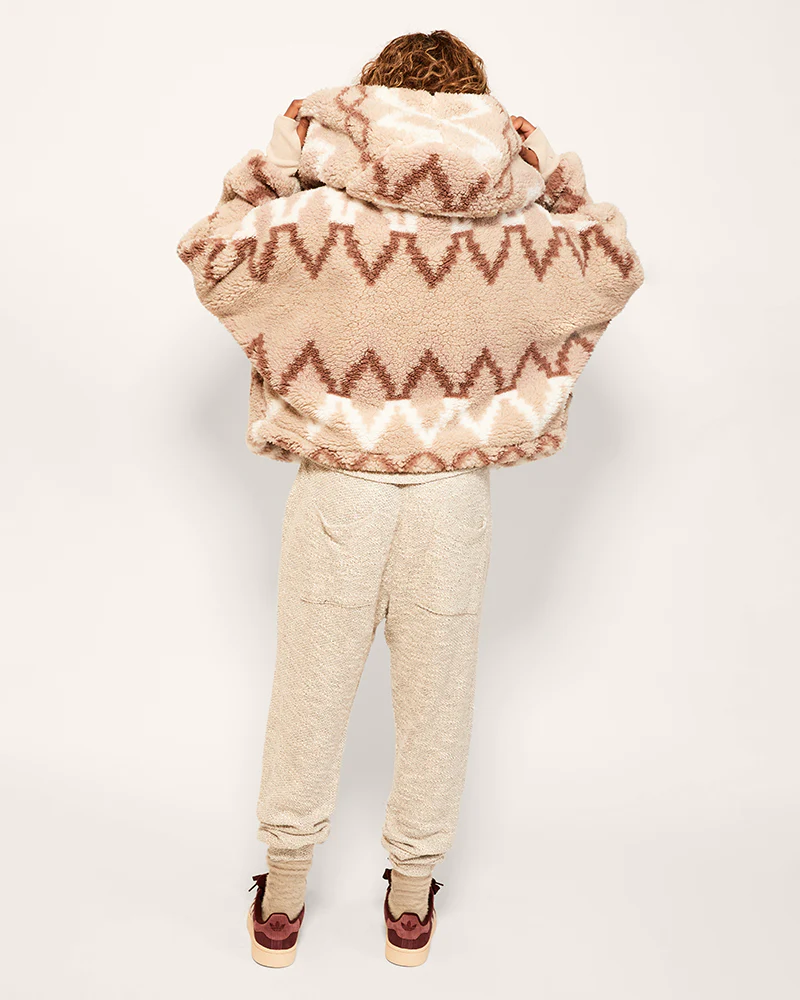 Classic Cropped Sherpa Lounger Jacket - Image 4