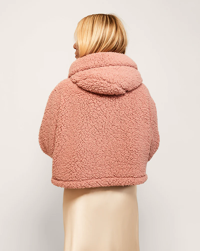 Classic Cropped Sherpa Lounger Jacket - Image 5
