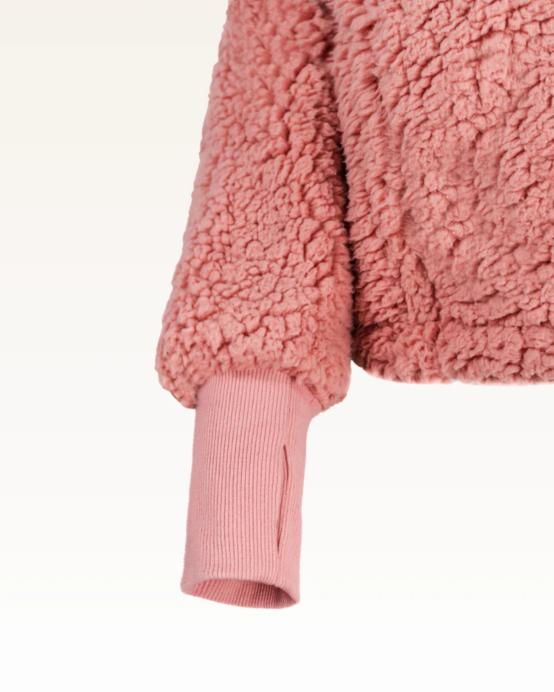 Classic Cropped Sherpa Lounger Jacket - Image 7