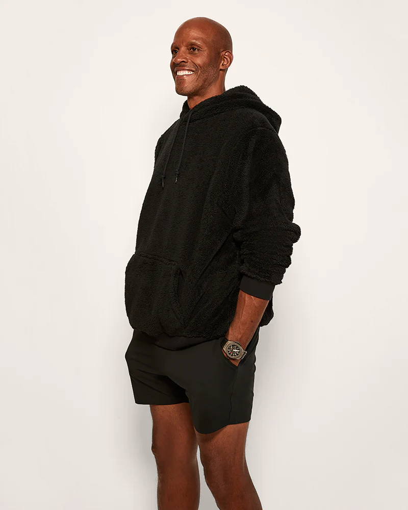 Classic Unisex Sherpa Hoodie - Black - Image 3