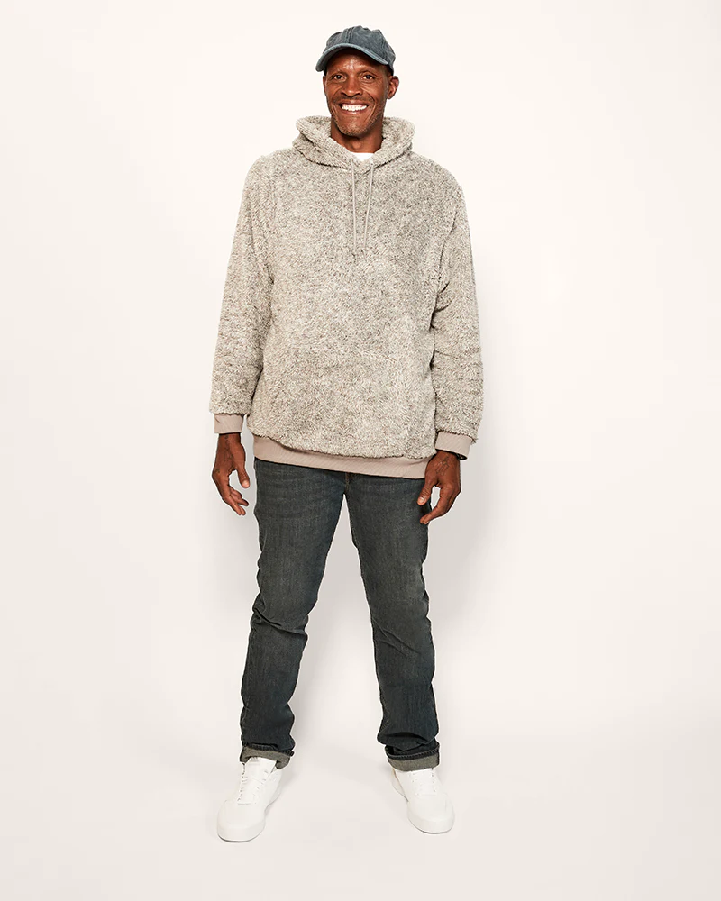 Classic Unisex Sherpa Hoodie - Heather Grey - Image 5