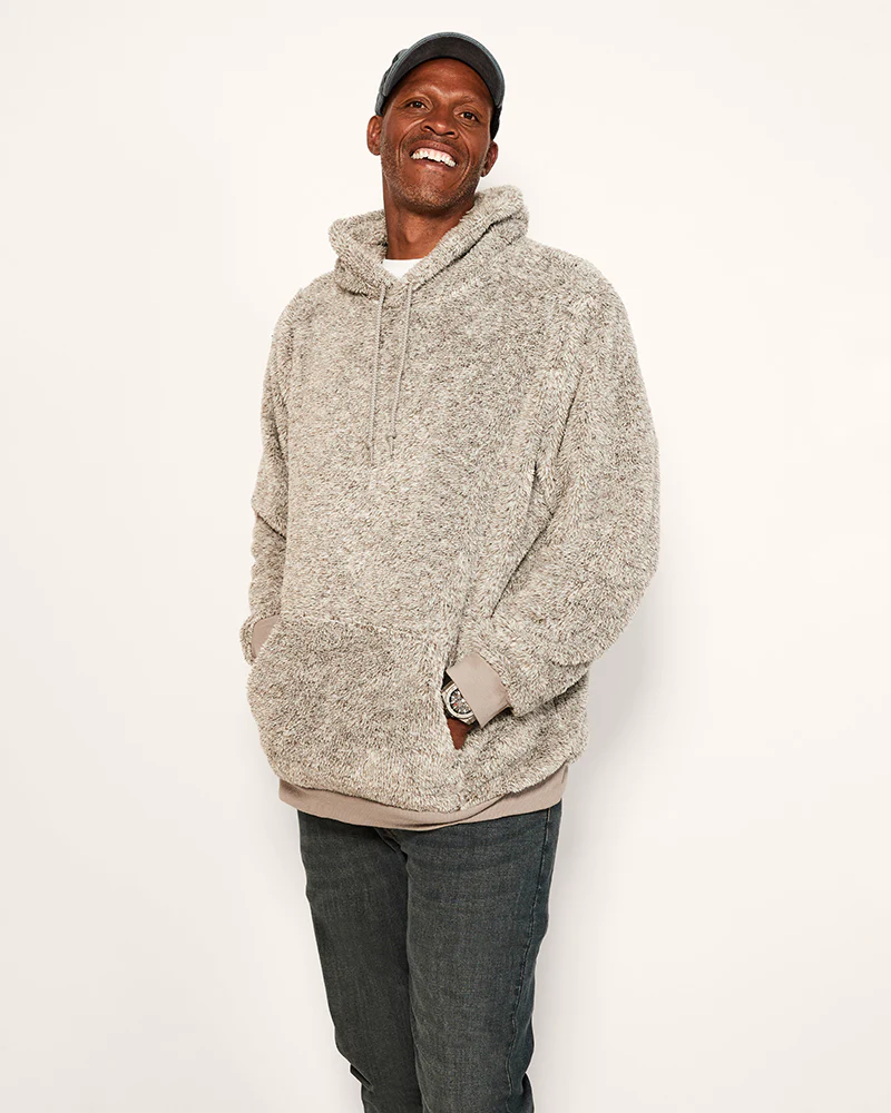 Classic Unisex Sherpa Hoodie - Heather Grey - Image 6