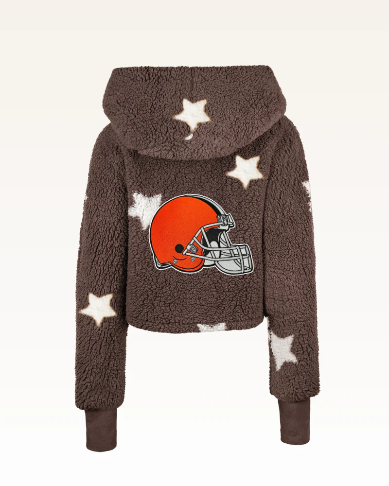 Cleveland Browns Cropped Sherpa Lounger Jacket - Image 4