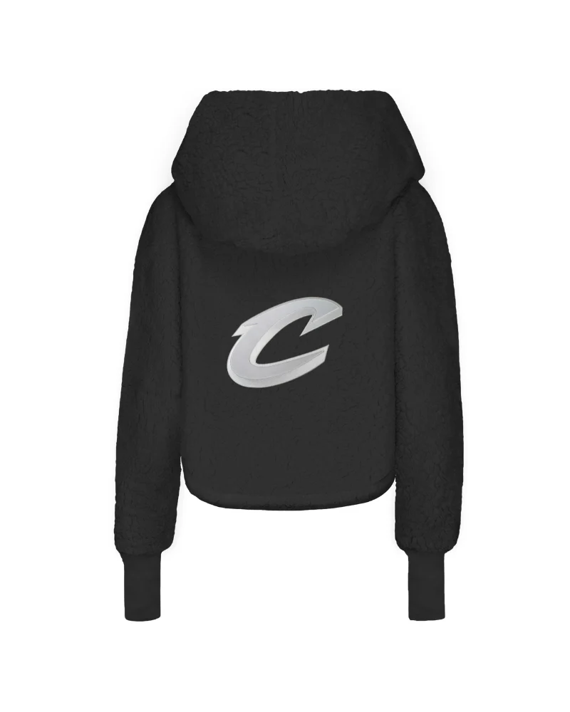 Cleveland Cavaliers Cropped Sherpa Lounger Jacket Black - Image 3