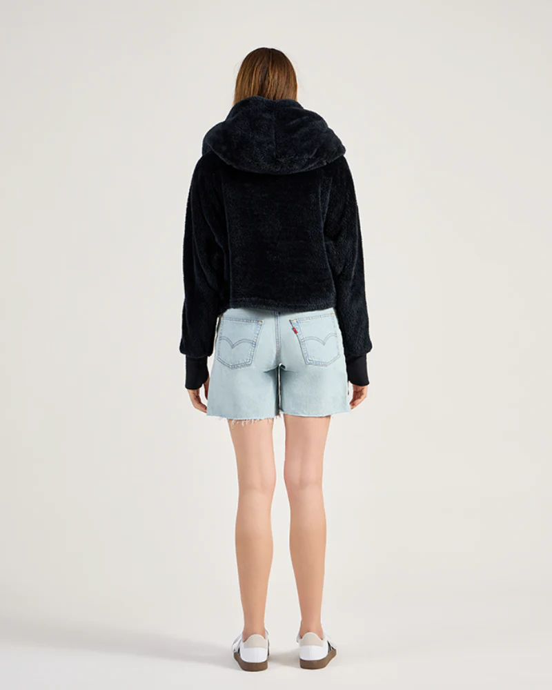 The Cropped Luxe Lounger Lite Jacket - Black - Image 4