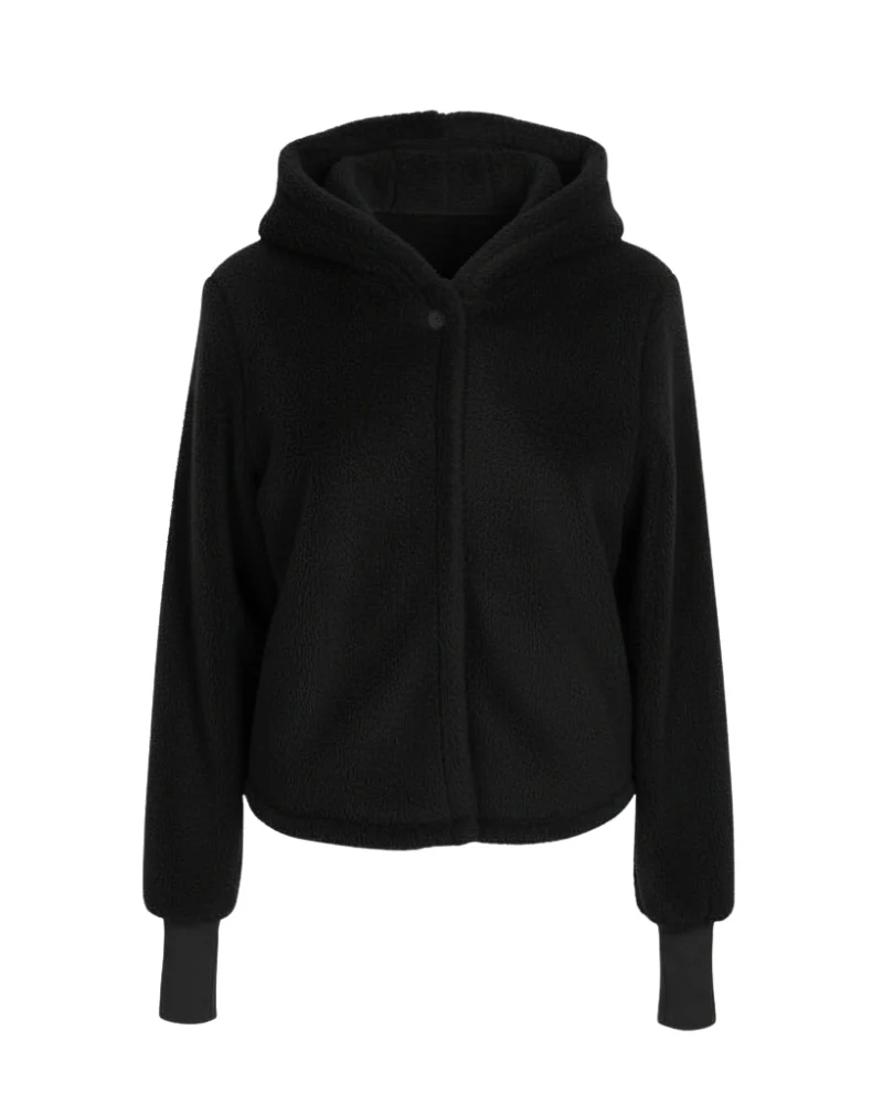 The Cropped Luxe Lounger Lite Jacket - Black - Image 6