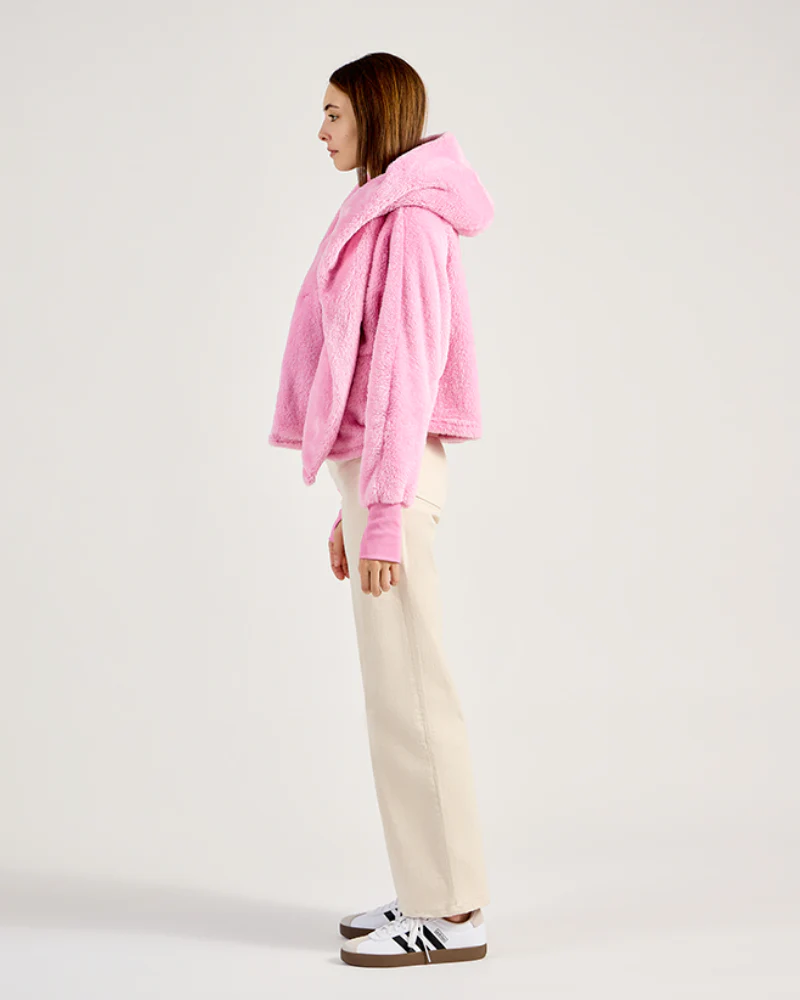 The Cropped Luxe Lounger Lite Jacket - Bubblegum Pink - Image 3