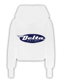 Delta Chenille Logo Cropped Sherpa Lounger Jacket