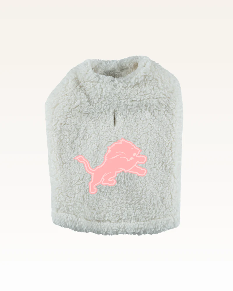 Detroit Lions Pink Logo Sherpa Pet Jacket