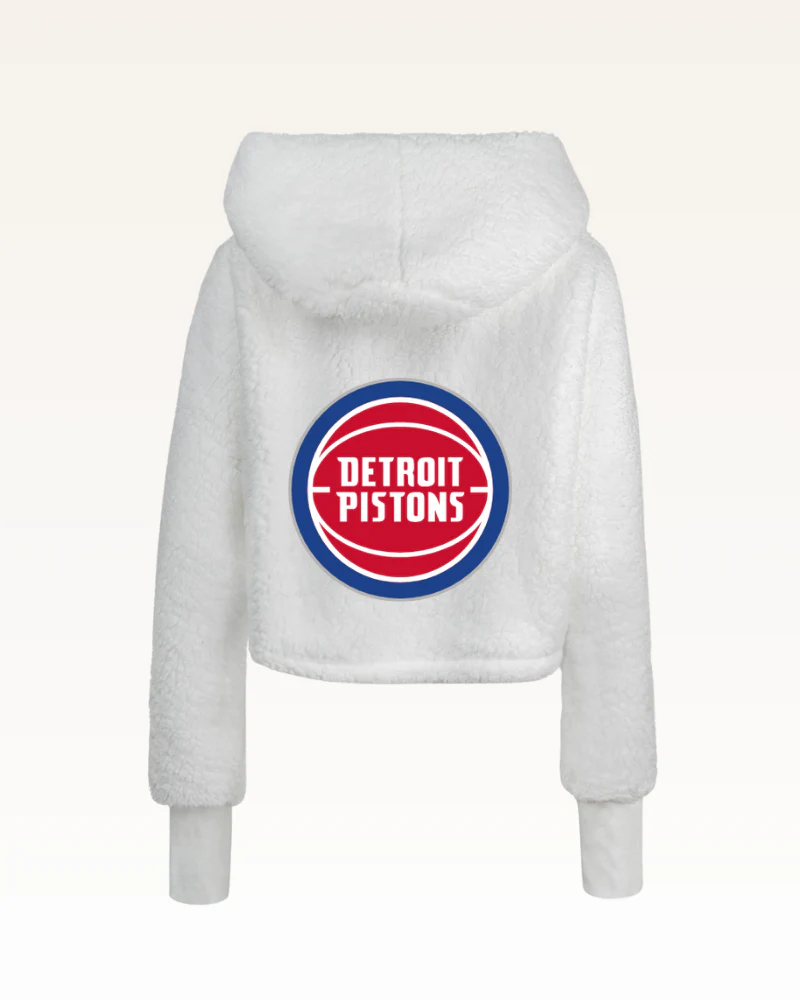 Detroit Pistons Cropped Sherpa Lounger Jacket - Image 3
