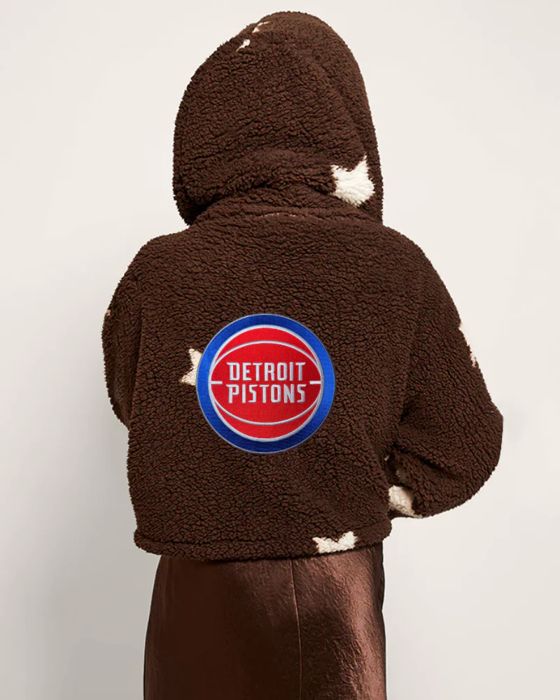 Detroit Pistons Cropped Sherpa Lounger Jacket