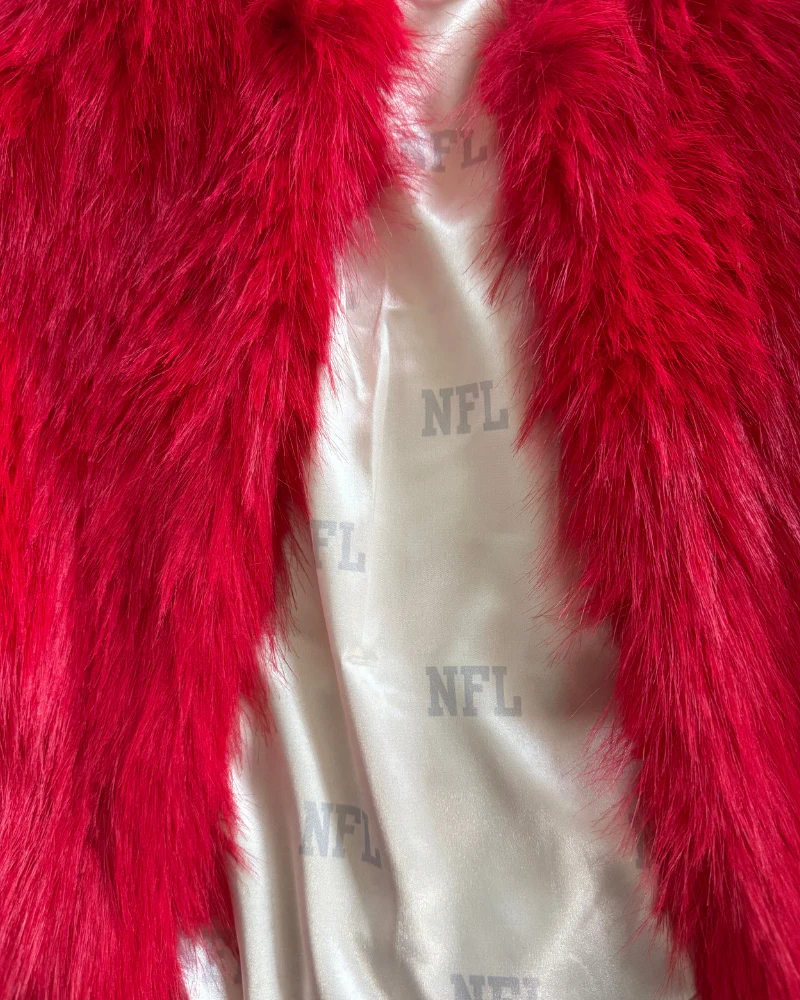 Kansas City Chiefs Logo Faux Fur Jacket - Image 3
