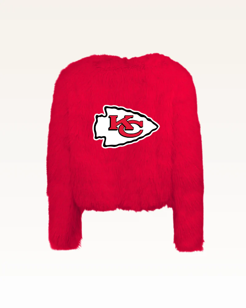 Kansas City Chiefs Logo Faux Fur Jacket - Image 6
