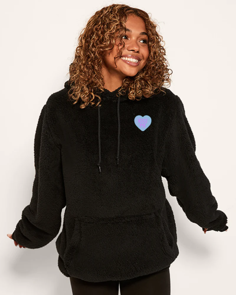 'Kiss Me' Sherpa Hoodie
