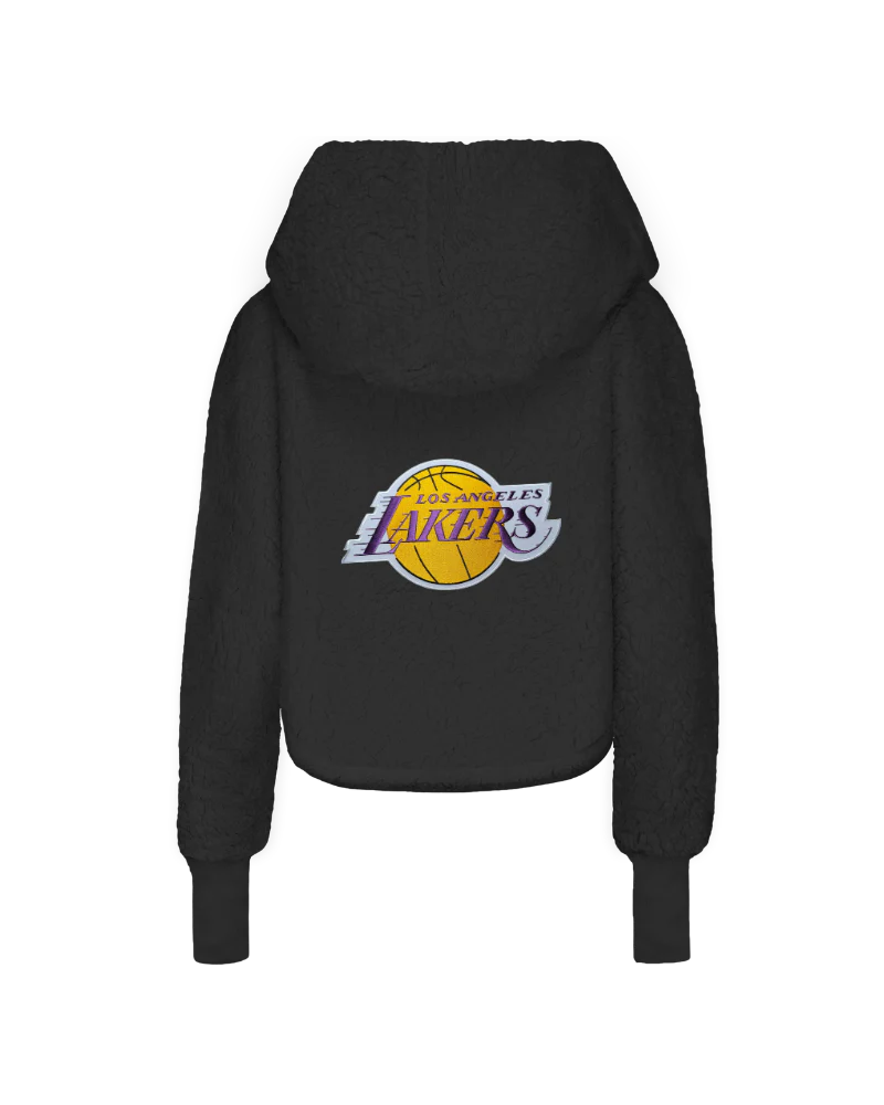 Los Angeles Lakers Cropped Sherpa Lounger Jacket - Image 3