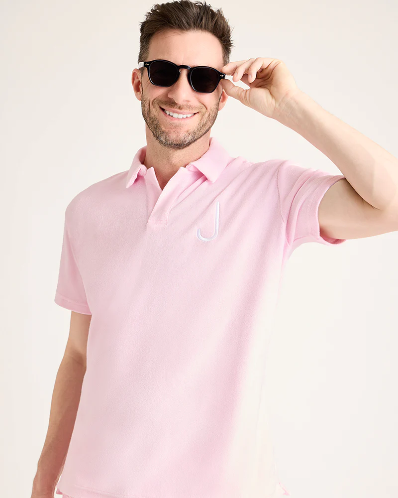 Men's Terry Polo - Pink - Image 6