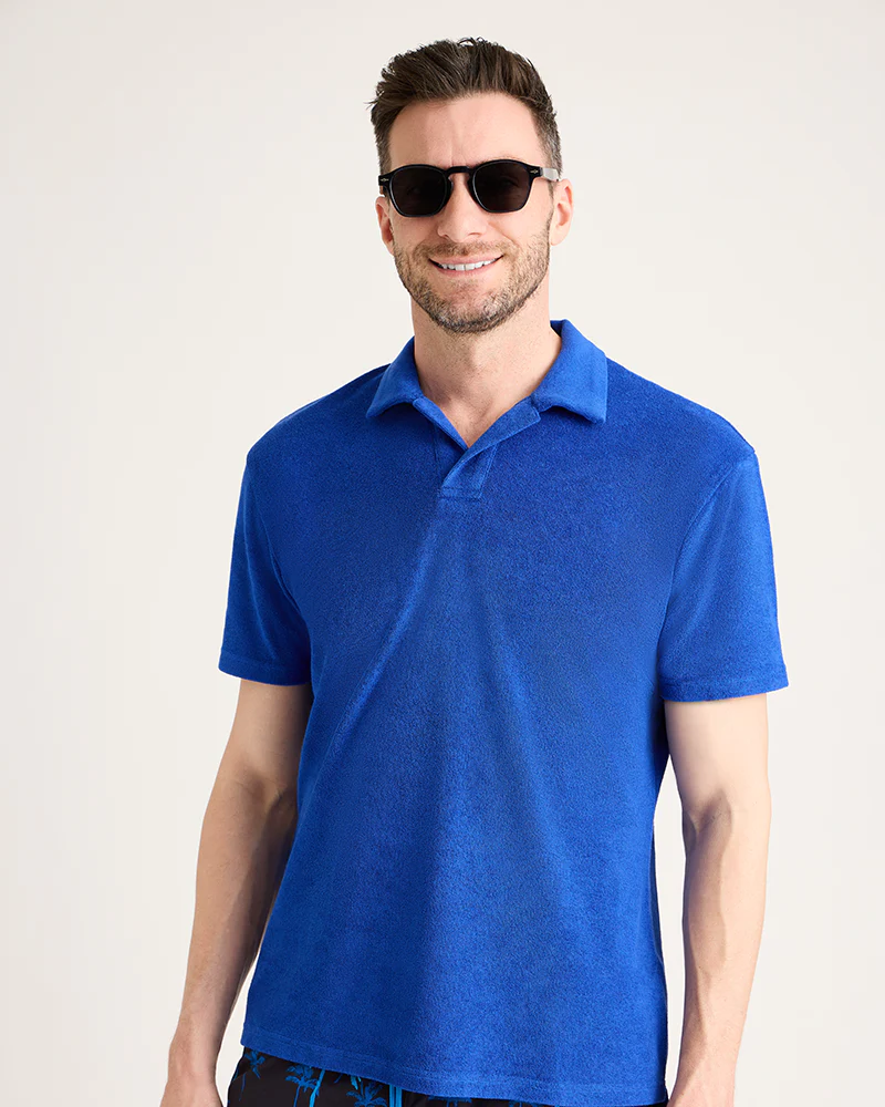 Men's Terry Polo - Royal Blue - Image 2