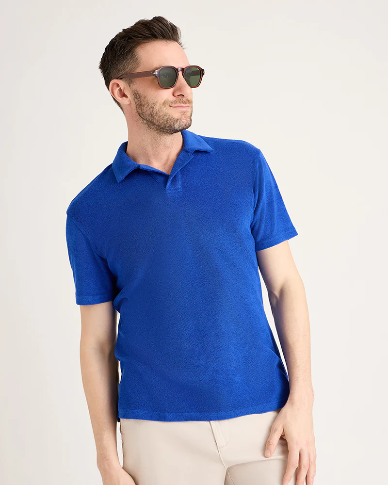 Men's Terry Polo - Royal Blue - Image 5