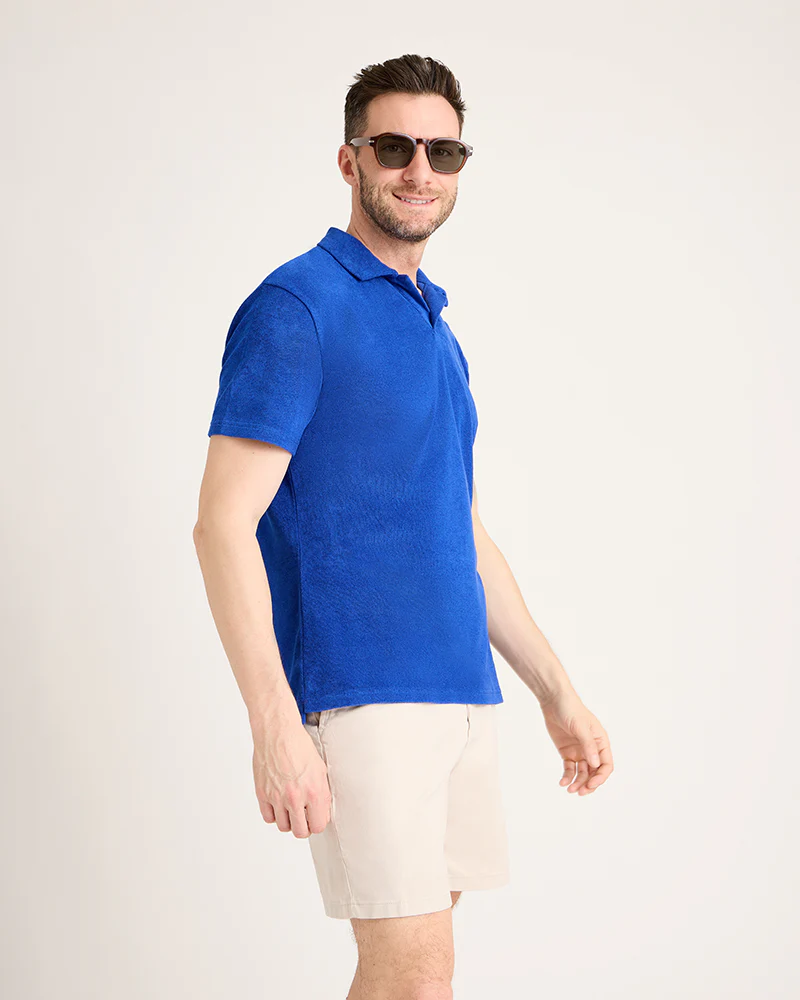 Men's Terry Polo - Royal Blue - Image 6