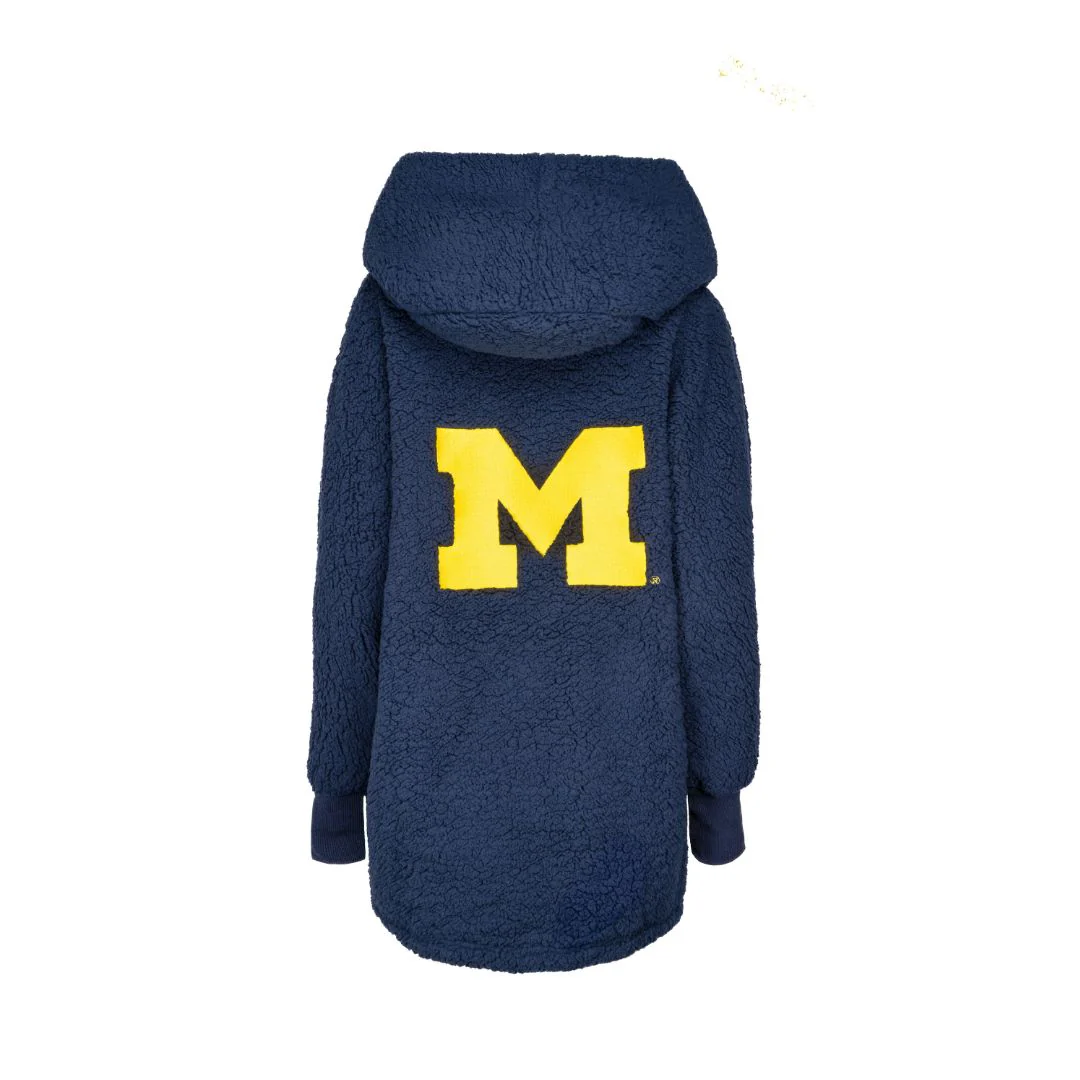University of Michigan Unisex Sherpa Lounger Jacket - Navy - Image 6