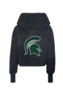 Michigan State University Bedazzled Logo Cropped Sherpa Lounger Jacket