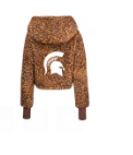 Michigan State University Chenille Logo Cropped Sherpa Lounger Jacket