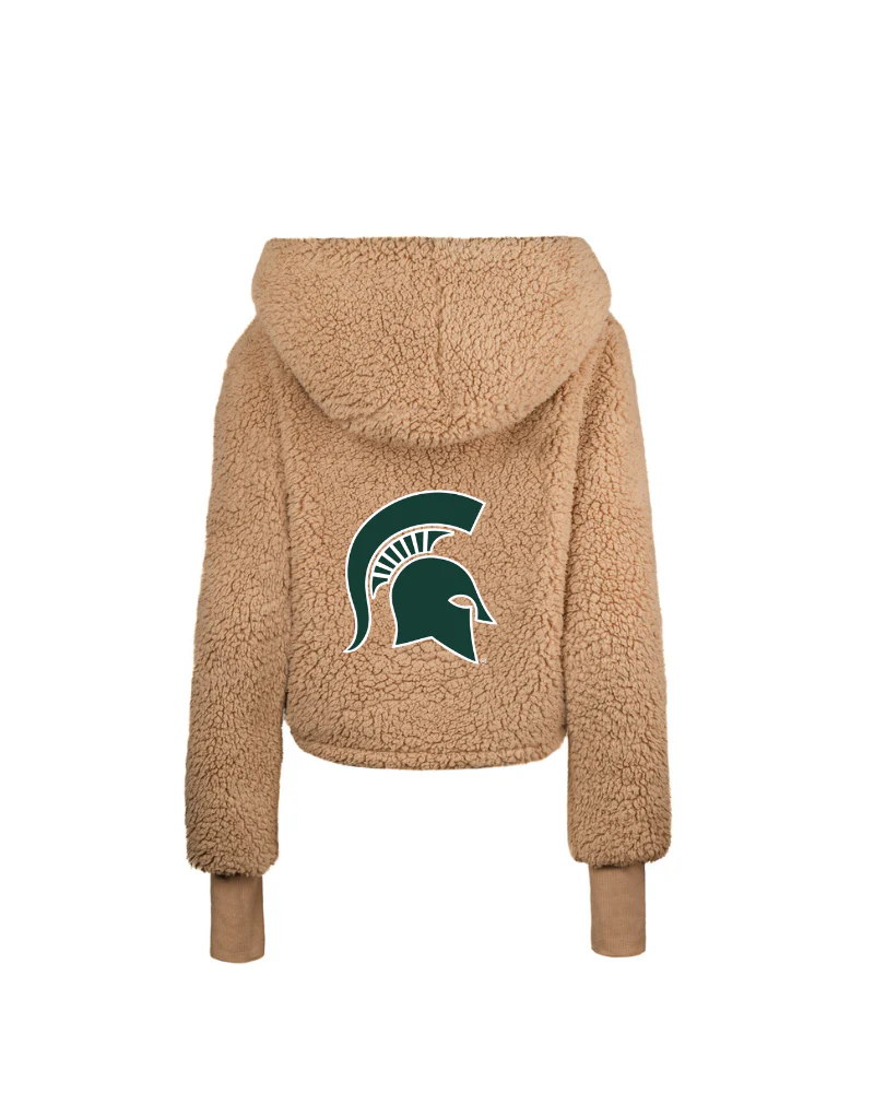 Michigan State University Logo Cropped Sherpa Lounger Jacket