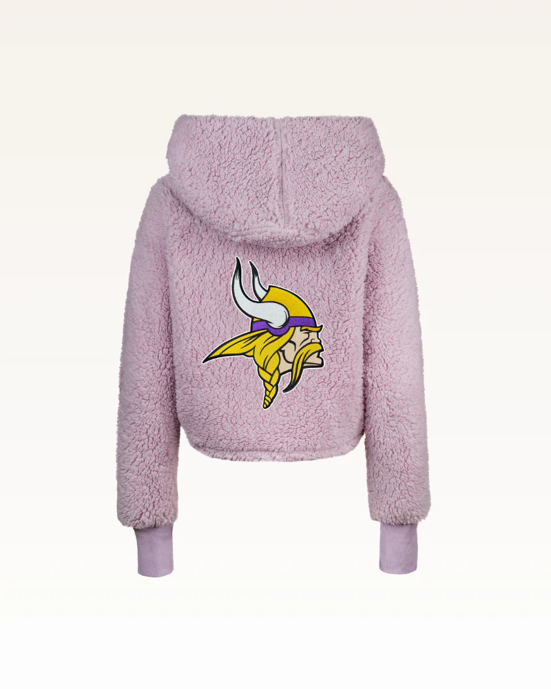 Minnesota Vikings Cropped Sherpa Lounger Jacket - Image 5
