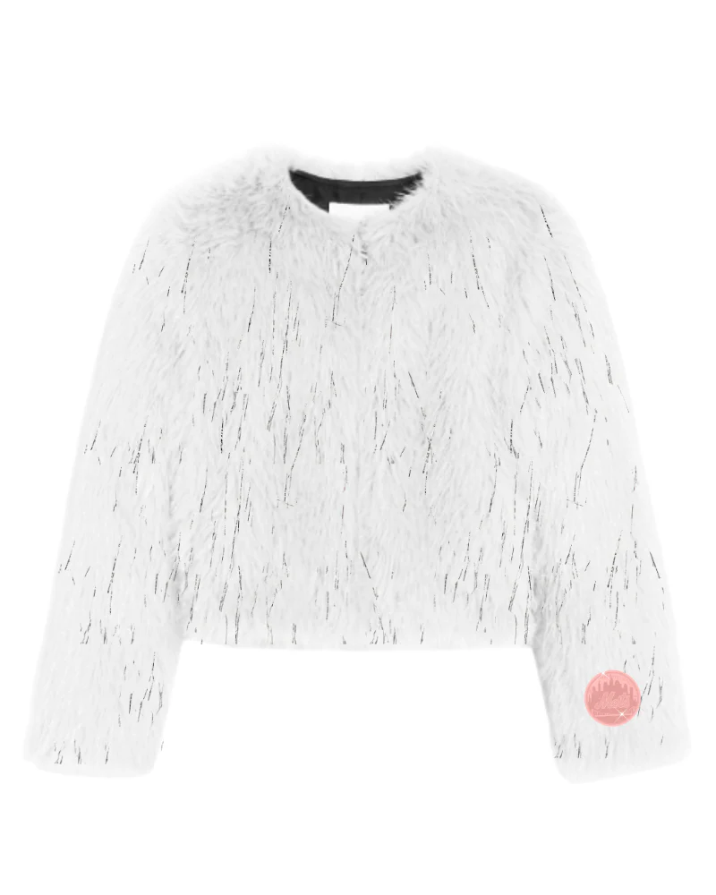 MLB Lined New York Mets Breast Cancer Awareness Faux Fur Jacket