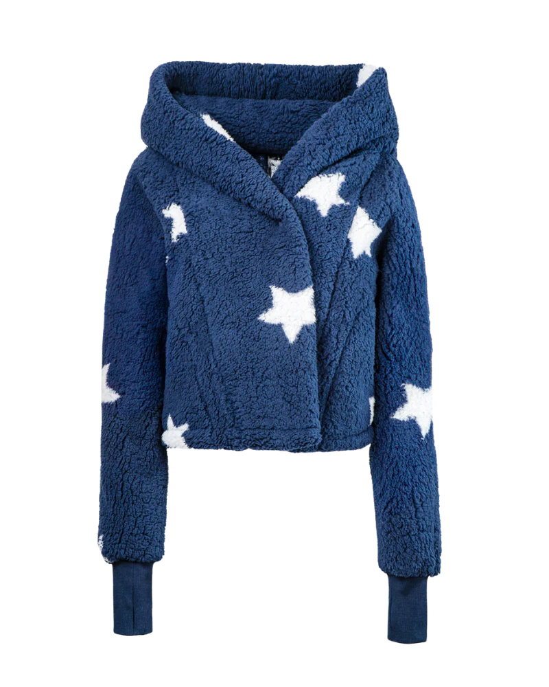 New England Patriots Cropped Sherpa Lounger Jacket - Image 5