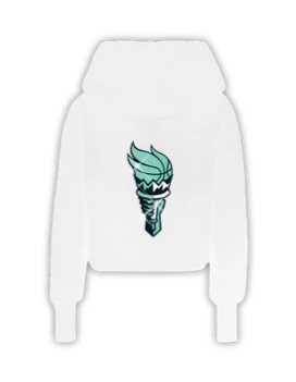 New York Liberty Bedazzled Cropped Sherpa Lounger Jacket