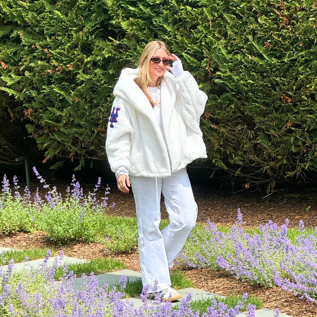 New York Mets Remix Logo Cropped Sherpa Lounger Jacket - Image 3