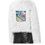New York Rangers Bedazzled Logo Faux Fur Jacket