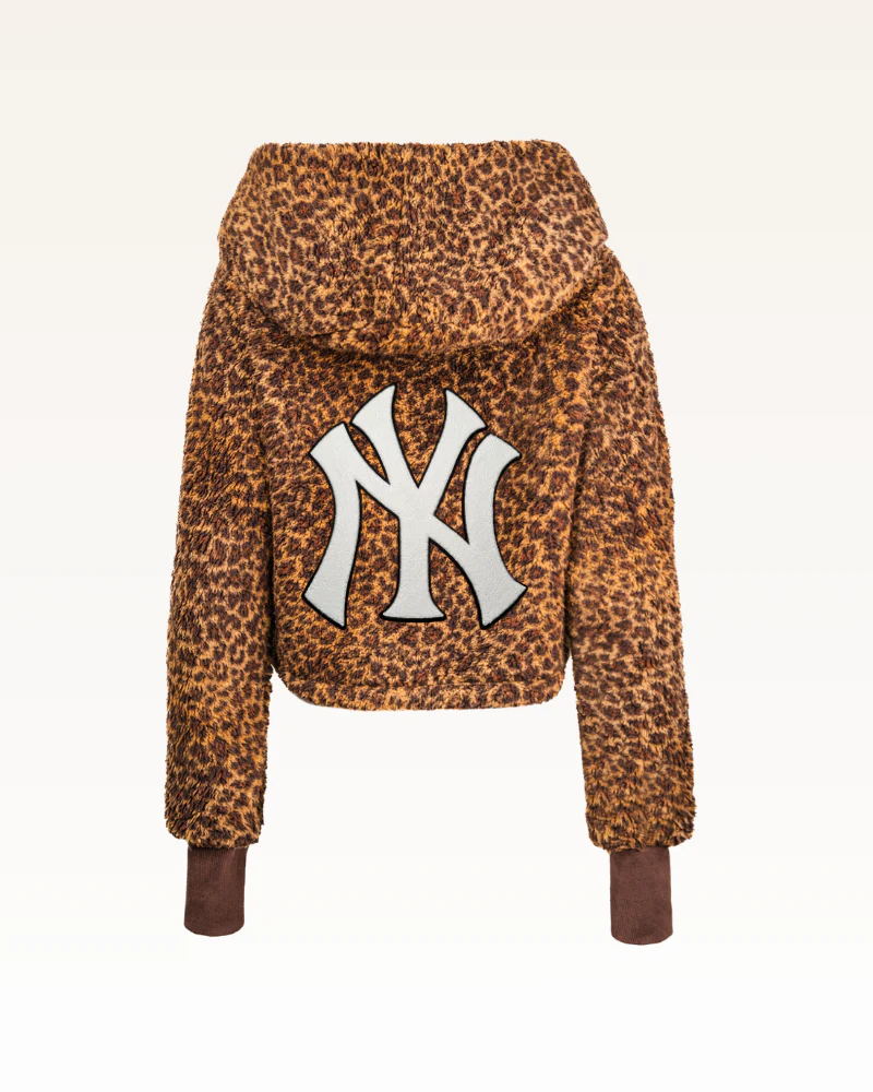 New York Yankees Chenille Logo Cropped Sherpa Lounger Jacket