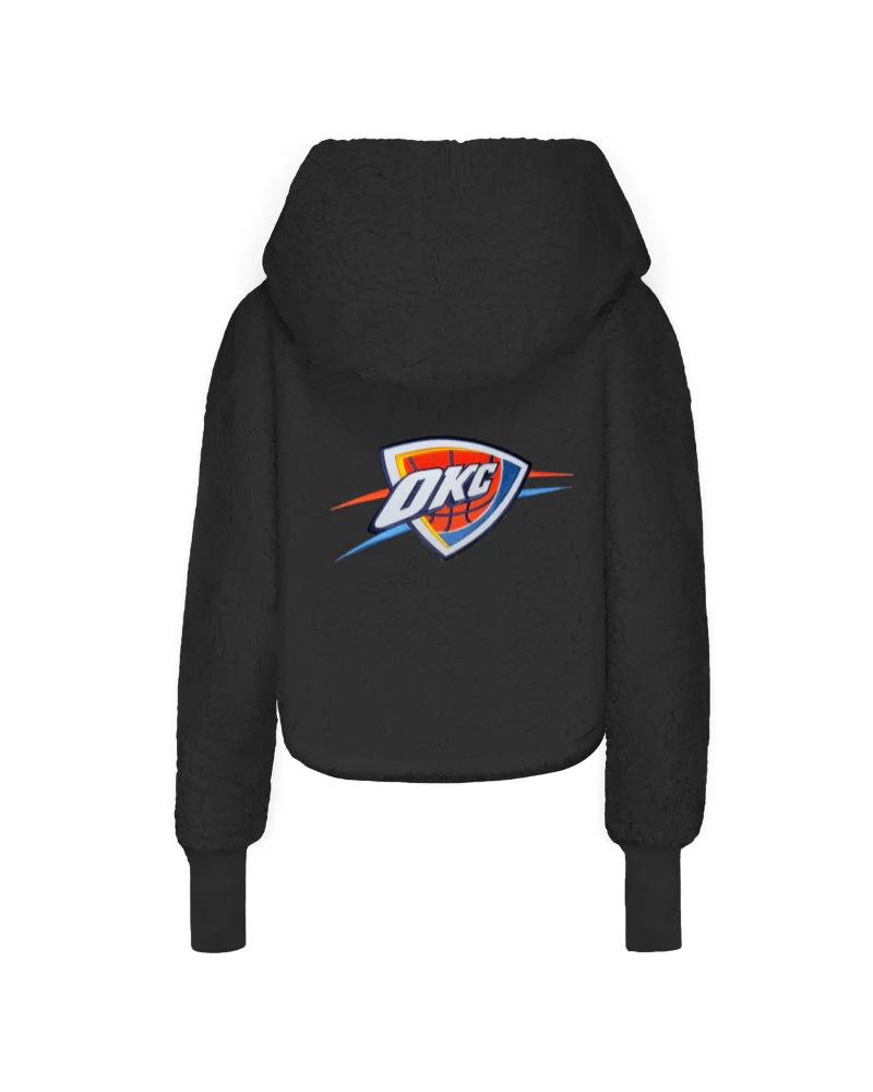 Oklahoma City Thunder Cropped Sherpa Lounger Jacket - Image 3