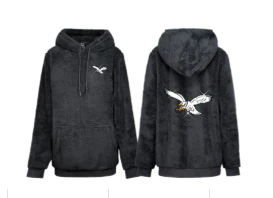Philadelphia Eagles Bedazzled Logo and Chest Embroidery Hoodie