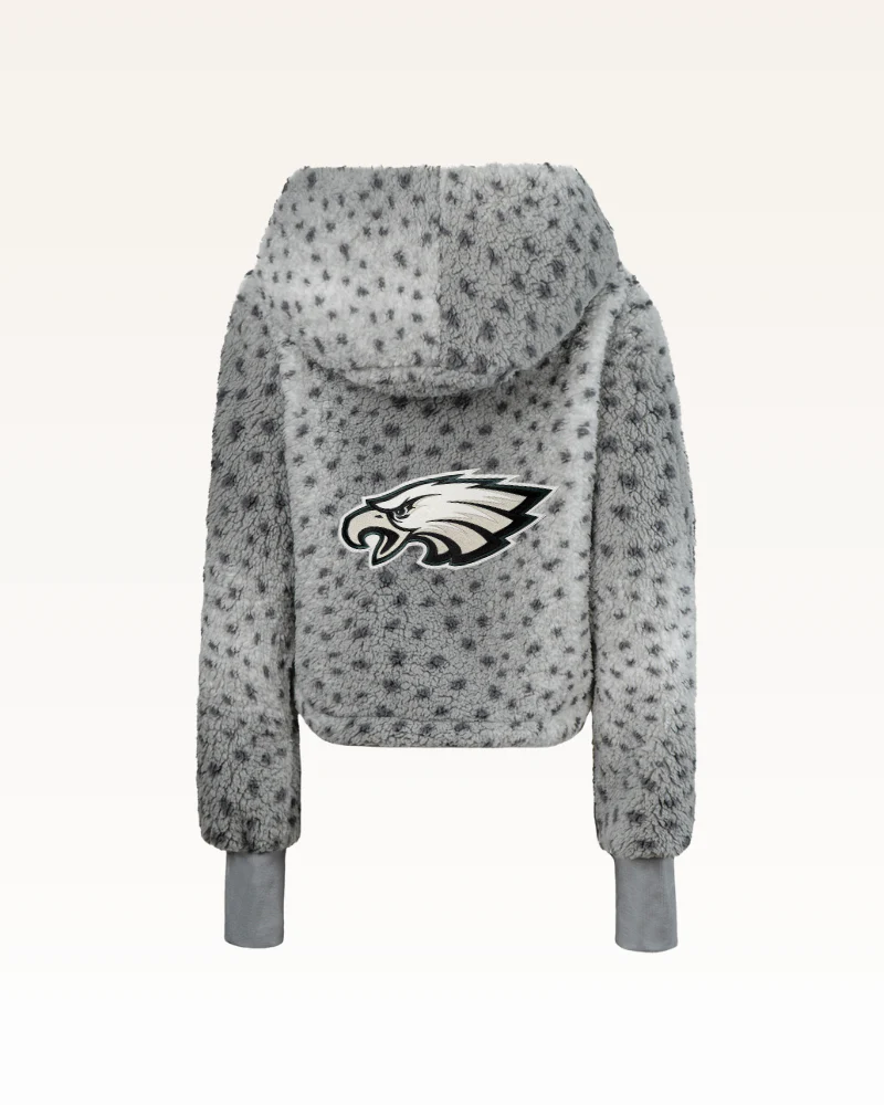 Philadelphia Eagles Cropped Sherpa Lounger Jacket - Image 5