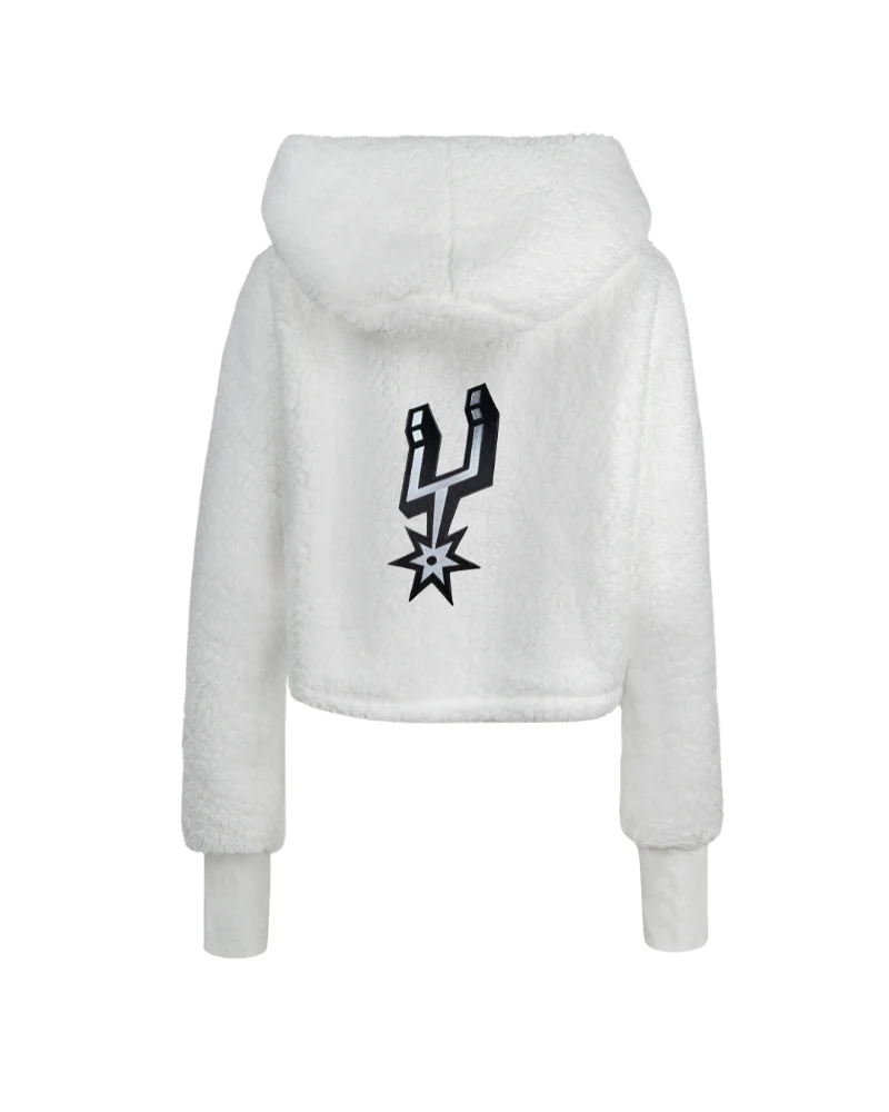 San Antonio Spurs Cropped Sherpa Lounger Jacket - Image 2