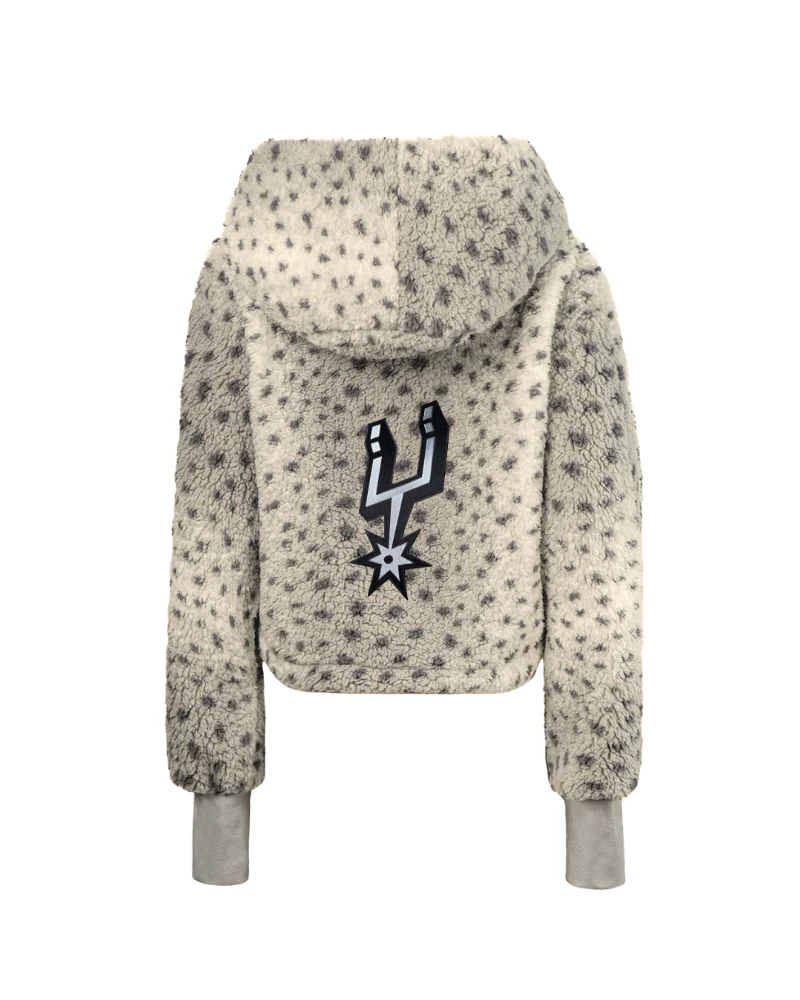 San Antonio Spurs Cropped Sherpa Lounger Jacket - Image 5