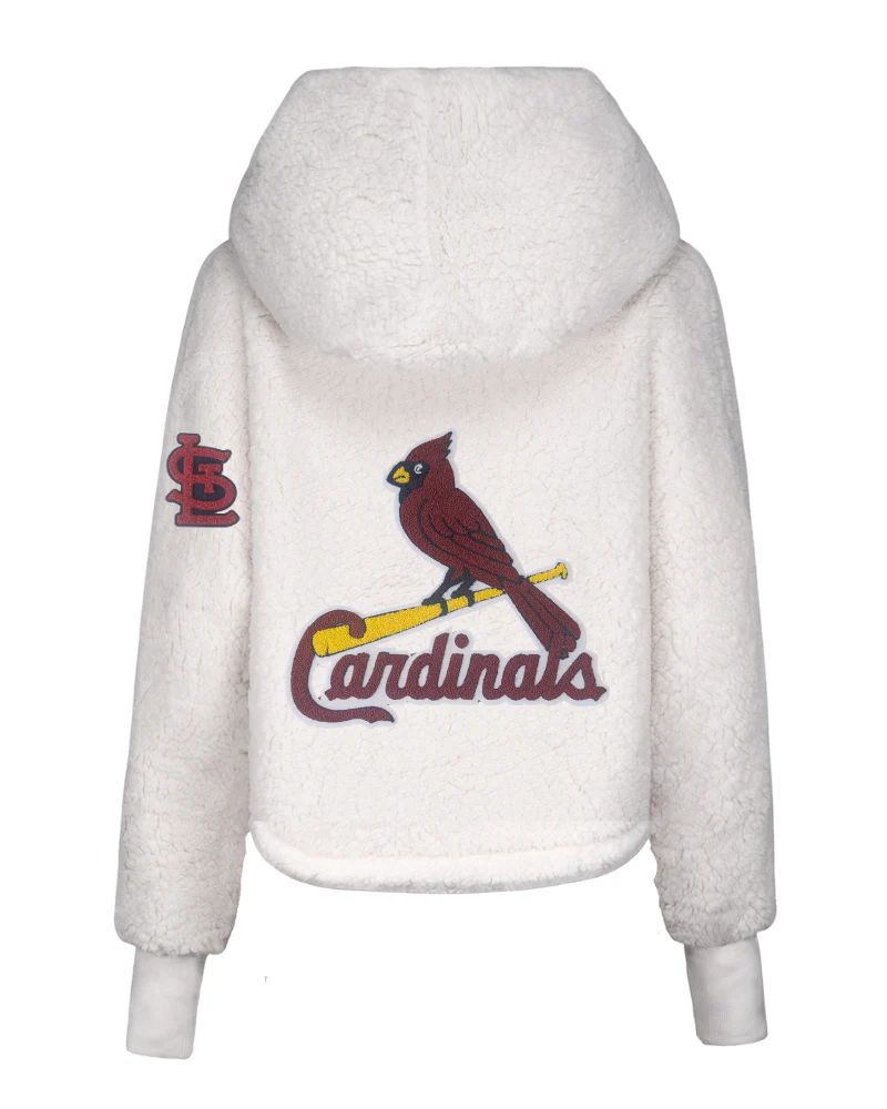 St. Louis Cardinals Remix Logo Cropped Sherpa Lounger Jacket - Image 5