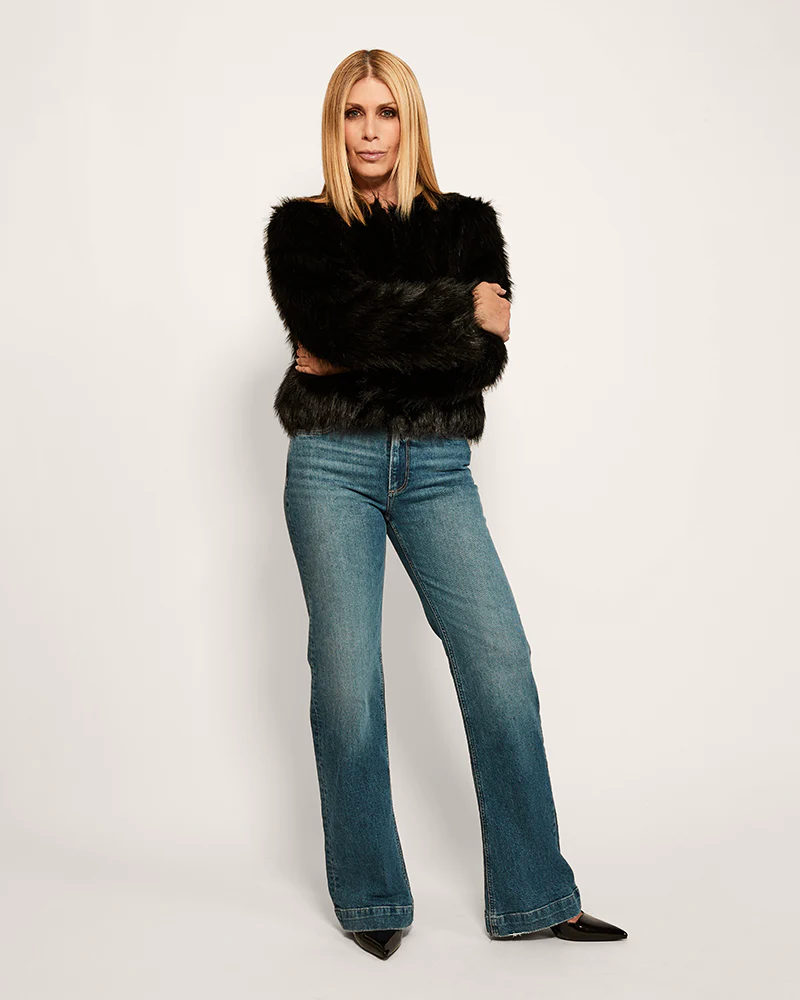 The Warrior Effect™ by Jill Martin Bedazzled Logo Faux Fur Jacket - Image 3