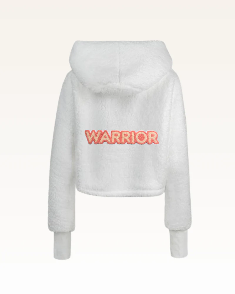 The Warrior Effect™ by Jill Martin Chenille Logo Cropped Sherpa Lounger Jacket - Image 4