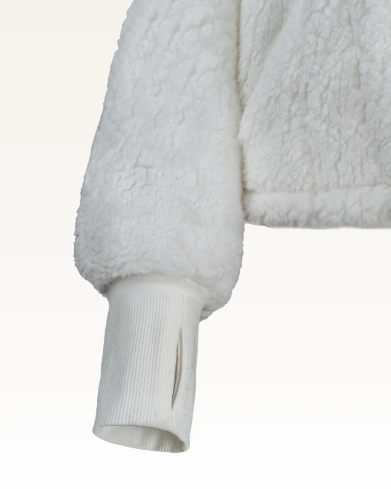 The Warrior Effect™ by Jill Martin Chenille Logo Cropped Sherpa Lounger Jacket - Image 6